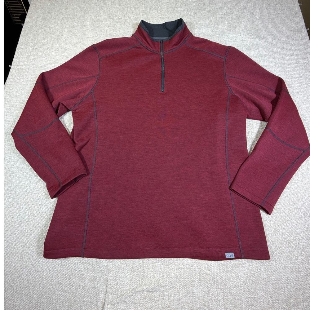 CQR Men 2XL Red Covert 1/4 Zip Fleece Pullover Tactical Long Sleeve Warm Outdoor